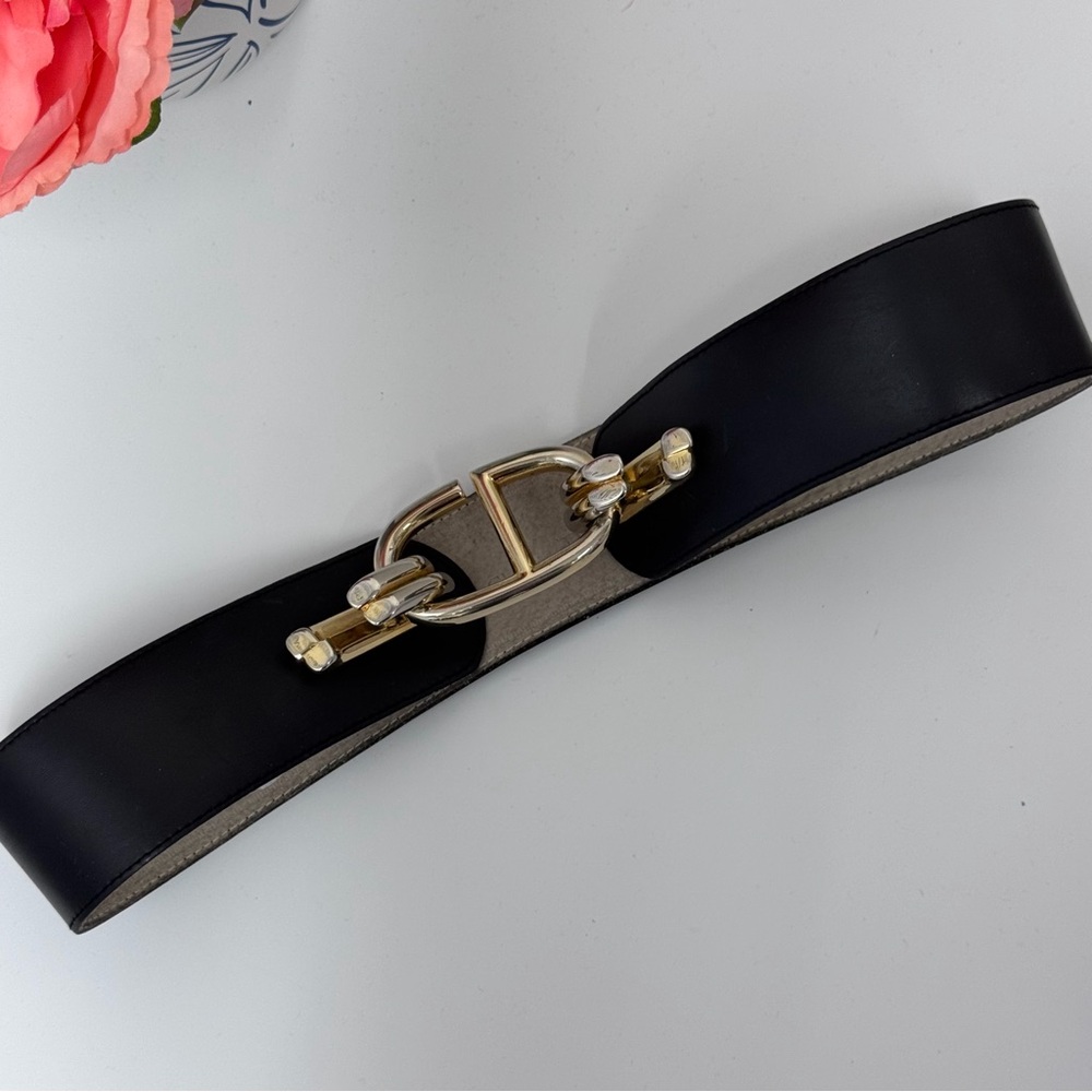 Vintage Christian Dior Leather Belt with CD Buckle - Picture 2 of 5